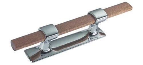 Brass / mahogany mooring cleat