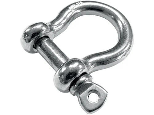 Stainless steel shackle, curved shape