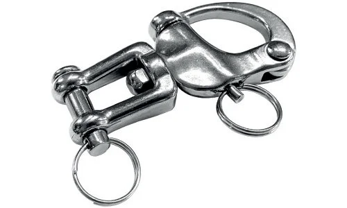 Stainless steel snap shackle with swivel and bolt