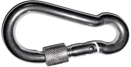 Stainless steel carabiner with safety
