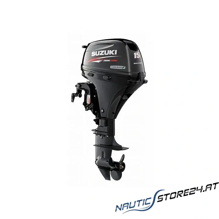 Suzuki DF15ATL  (15 hp / 11 kW) outboard motor Version: L-long shaft Remote control  Electric start  Power tilt